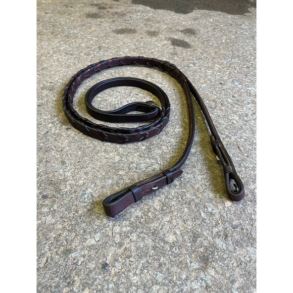 Braided Lace Reins with White Stitching - Picture 1 of 7